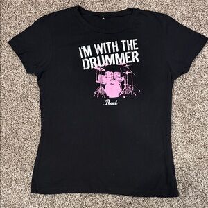 Pearl Drums I’m With The Drummer Baby Tee Size L
